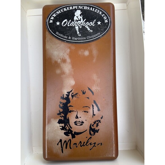 Atlantic Wooden Box 40 CD Carrying Case Marilyn Monroe Magnetic Closure Felt - Picture 1 of 6